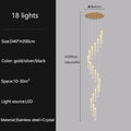 Lampadari lunghi moderni in cristallo a LED Cucina di lusso Villa Soggiorno Lampada a sospensione Scale Lampadario a soffitto dimmerabile Decorazioni per la casa