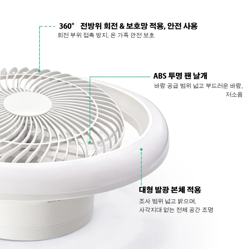 Ventilatore da soffitto a LED con luci, facile da smontare e pulire, silenzioso e intelligente, per camera da – foto 5