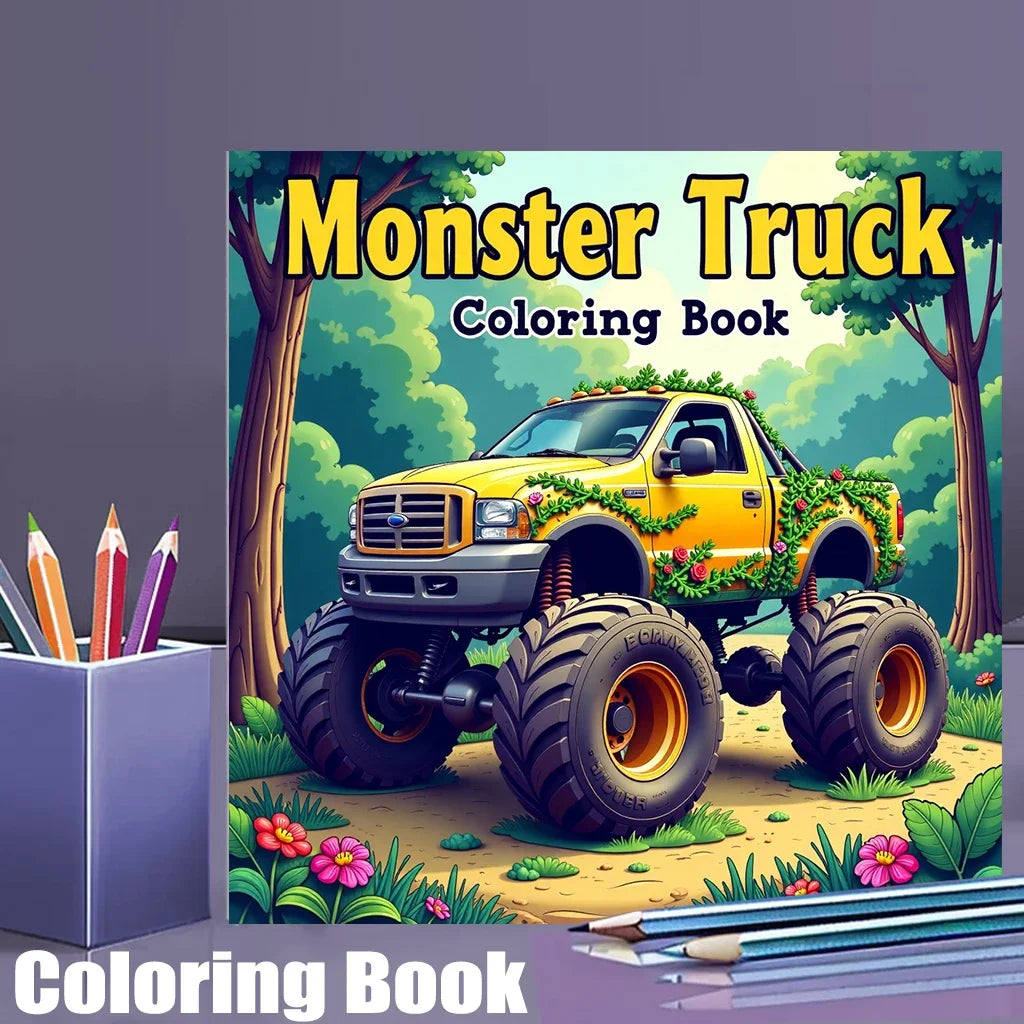 Libro da colorare antistress con camion giganti, 28 pagine – foto 2