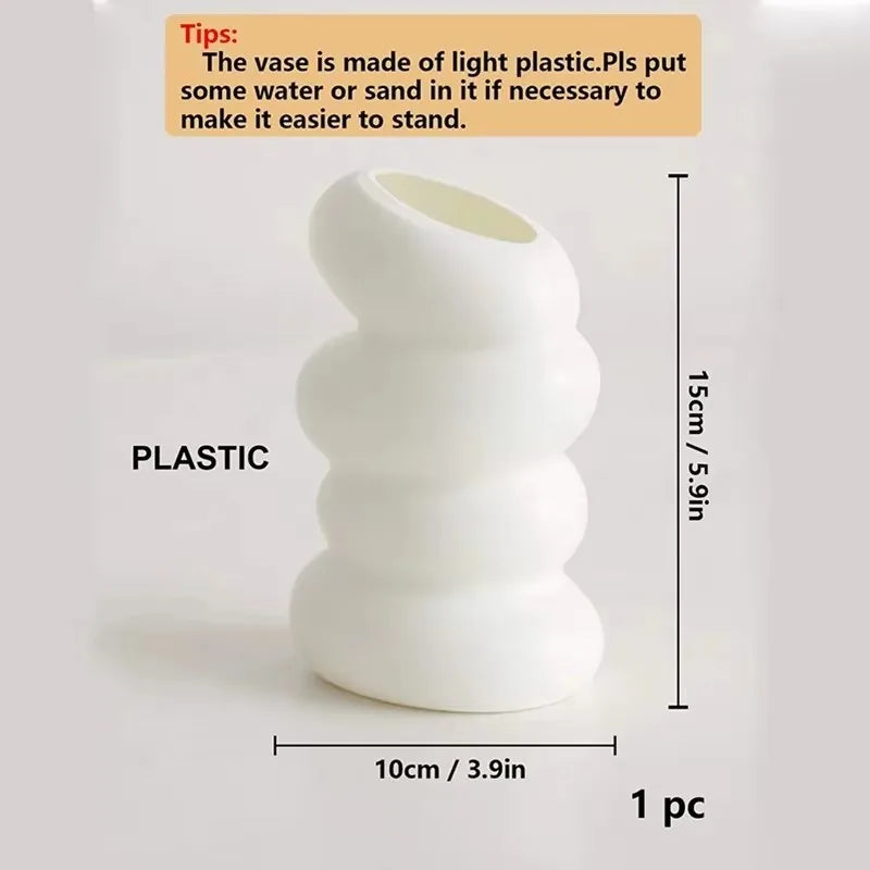 Vaso decorativo a spirale bianco, stile nordico – dettaglio 4