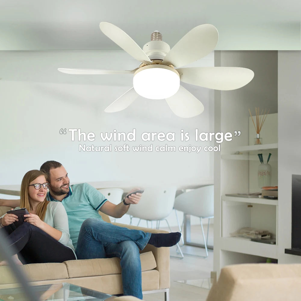 Ventilatore da soffitto con luce E27 e telecomando, 20-40W – dettaglio 4