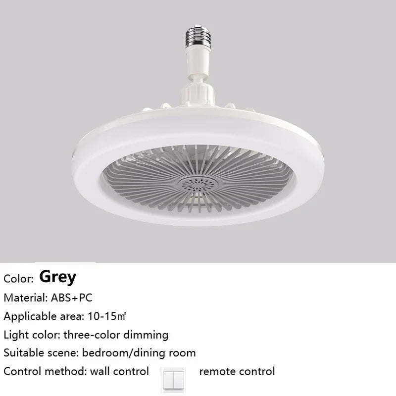Ventilatore da Soffitto a Risparmio Energetico con Luce, Attacco Universale E27, Rotazione a 360° ° – foto 8