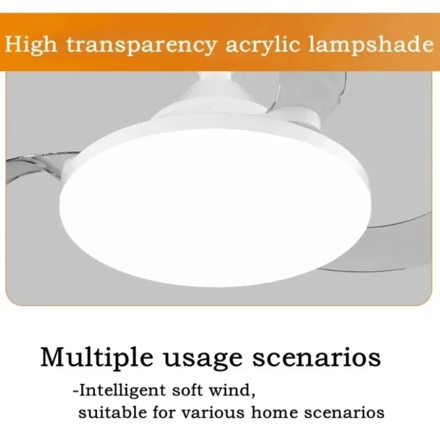 Ventilatore da Soffitto Silenzioso con Luce, Base E27 E14 B22 GU10, Telecomando, Dimmerabile, LED a 3 Colori – foto 6