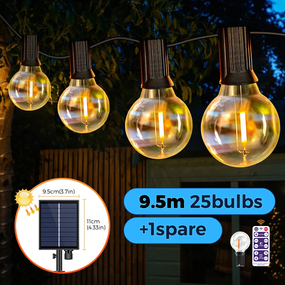 Catena luminosa solare G40 da esterno, da 7 a 12 metri – dettaglio 9