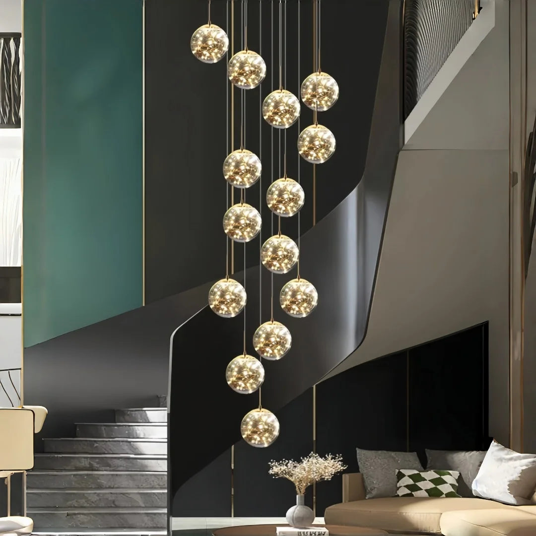 Lampadario a spirale in cristallo per scale, 1-24 luci – dettaglio 3
