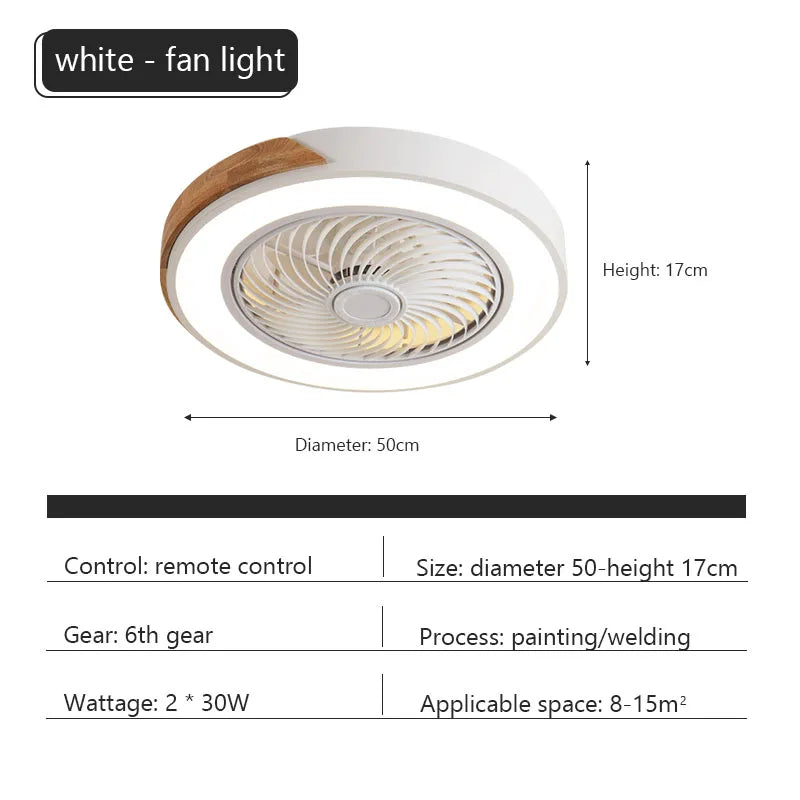 Ventilatore da soffitto Ventilatore da soffitto a basso profilo con luce a led con telecomando per camera da letto Soggiorno Arredamento interno Ventilatore da soffitto moderno in legno