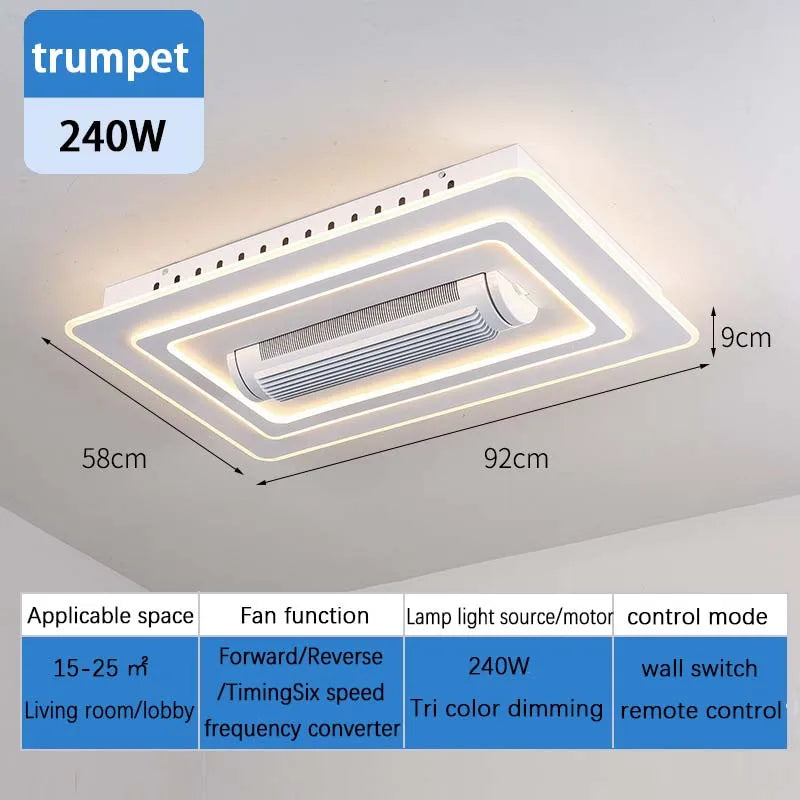 Ventilatore da Soffitto Invisibile Senza Pale con Luce LED, Telecomando Intelligente per Camera da Letto e – foto 9