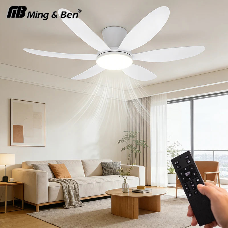 Ventilatore da soffitto a 3 o 6 pale con luce LED e timer