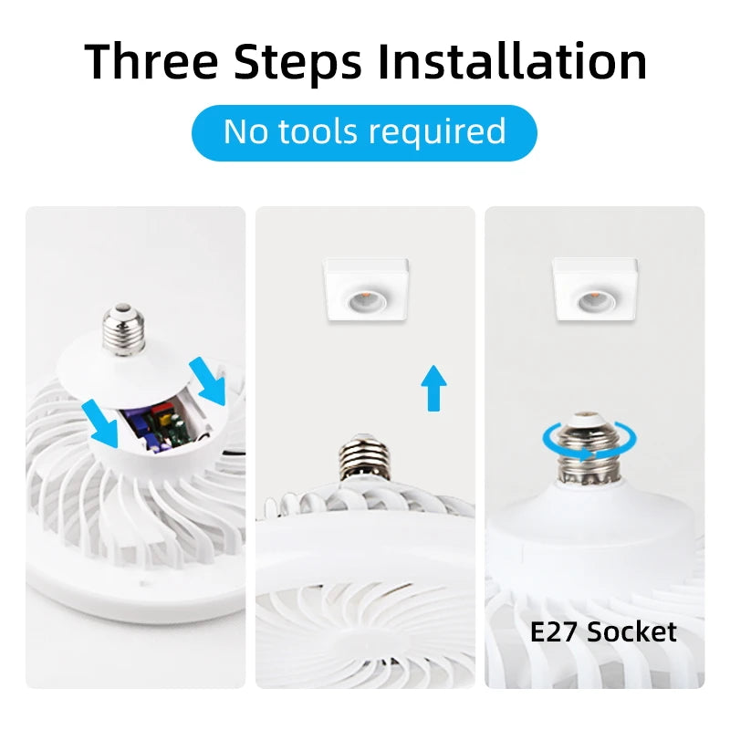 Ventilatore Plafoniera Telecomando Dimmerabile Ventilatore Da Soffitto A LED Con Luci E27 24W/30W/40W/80W Per – foto 5