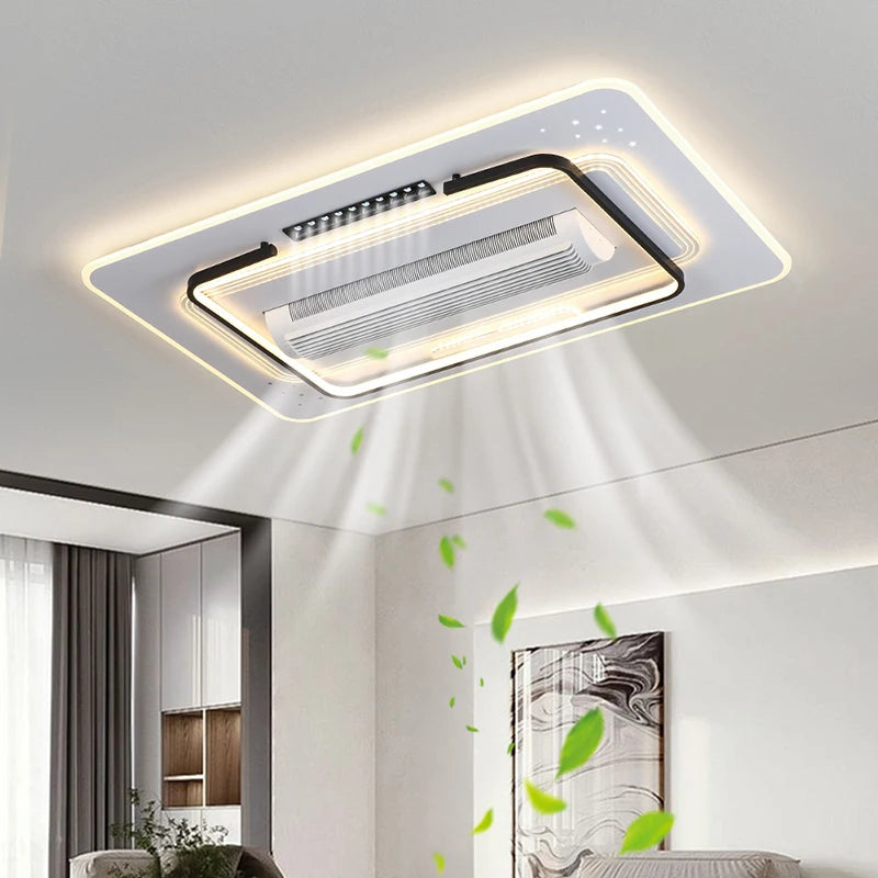 Ventilatore da soffitto a LED senza lama invisibile, telecomando, lampada da soffitto, decorazioni per la