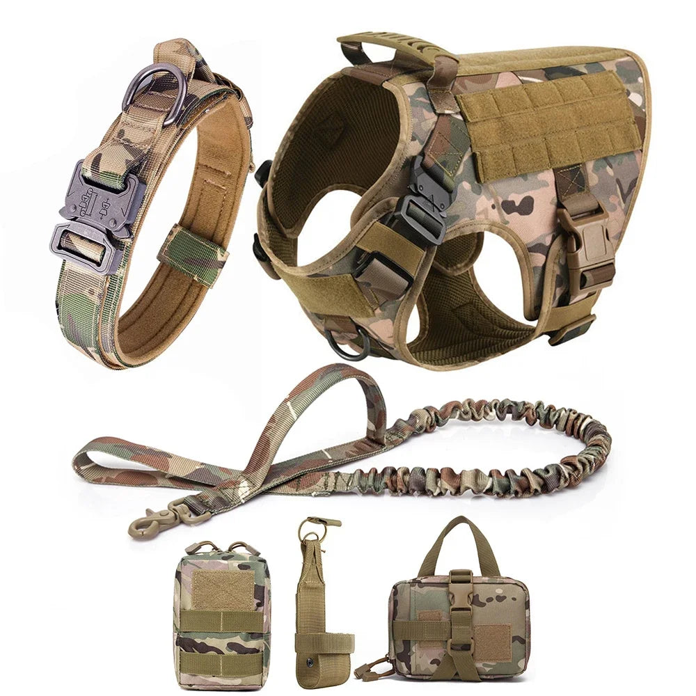 Set pettorina tattica e guinzaglio per cani, taglie S-XL – dettaglio 12