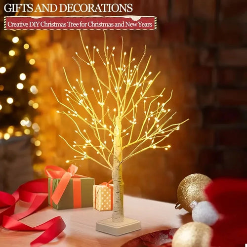 Albero di betulla luminoso a 24 o 144 LED, bianco caldo