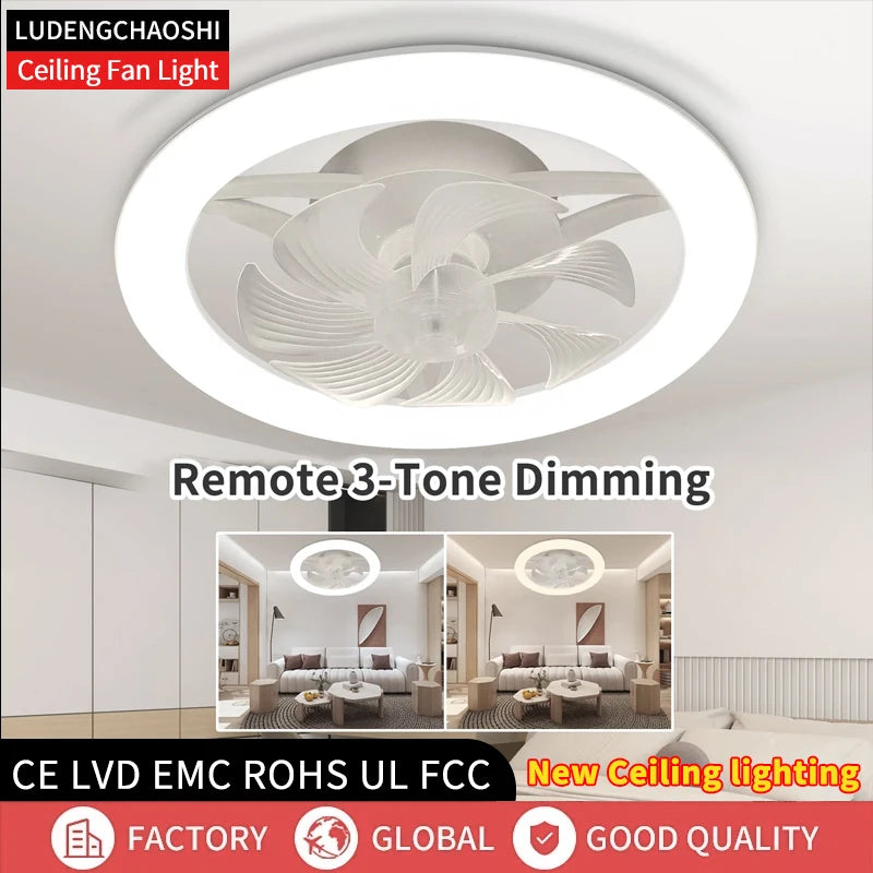 Ventilatore da soffitto minimalista con luce integrata – dettaglio 8