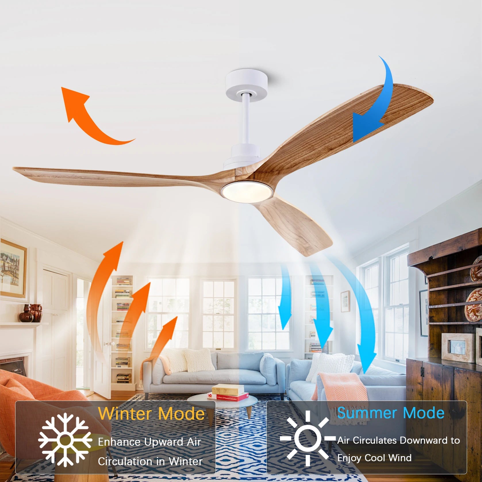 Ventilatore da soffitto moderno con telecomando a LED con luce Decorazione per ventilatori da soffitto con – foto 2