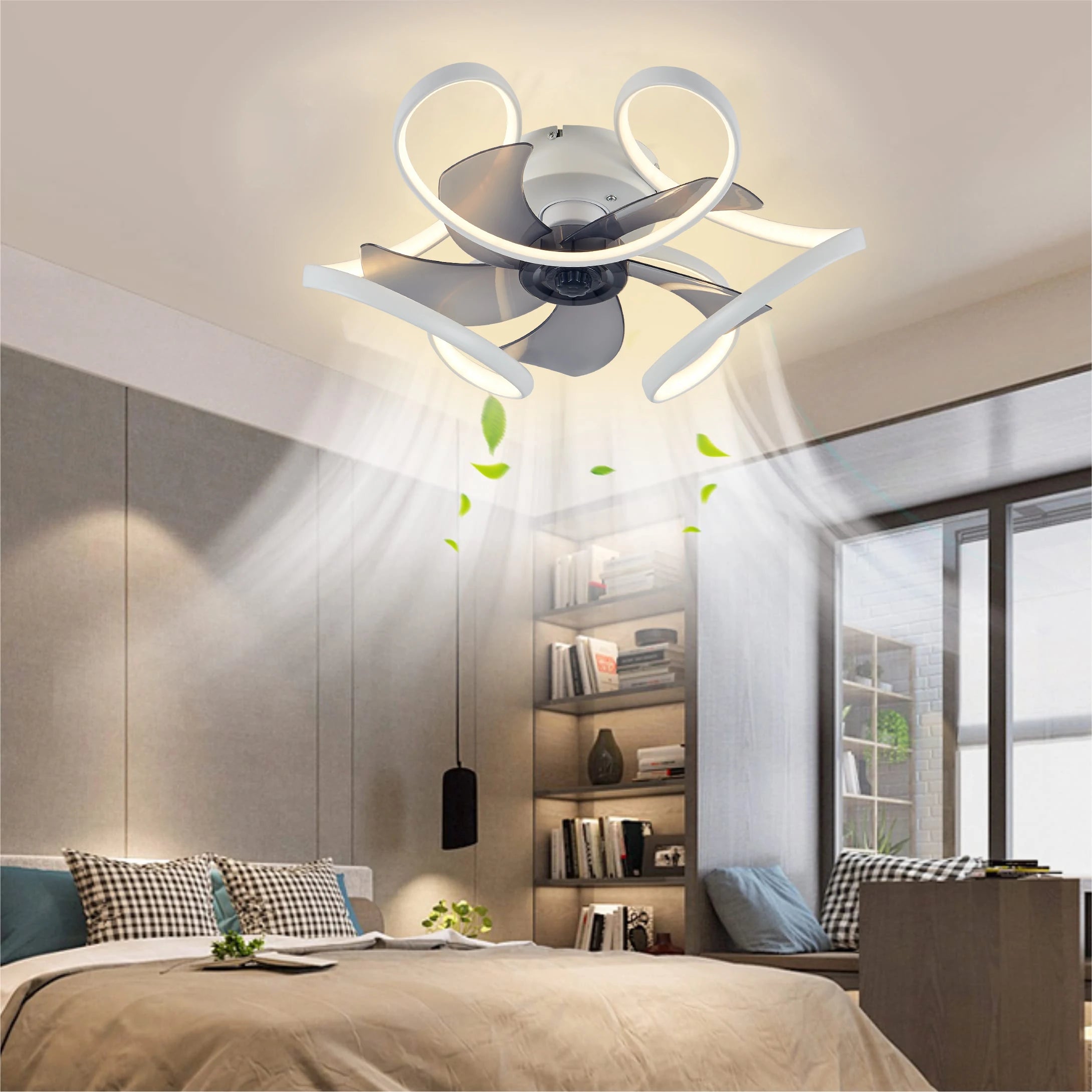 Ventilatore da Soffitto Silenzioso con Lampada e Telecomando