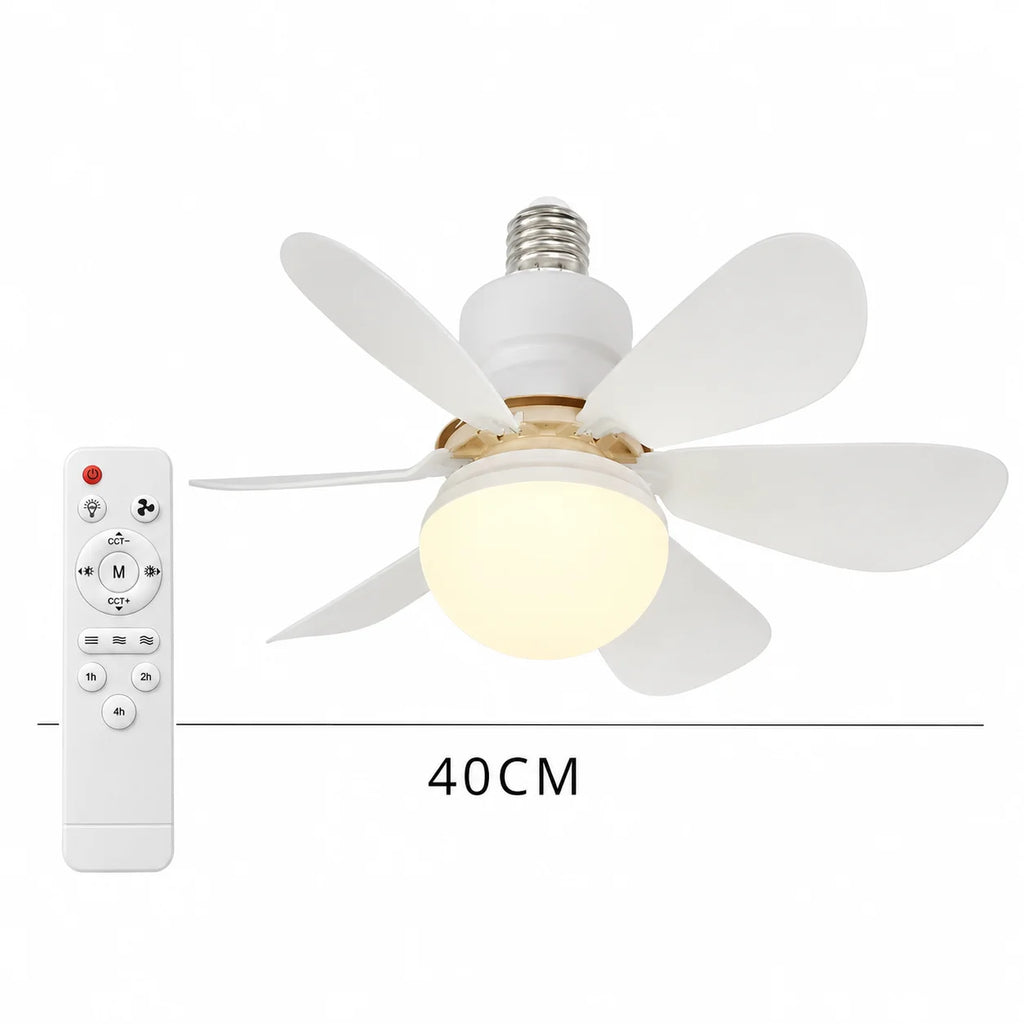 Ventilatore da soffitto LED 30W 40W Luci semplici con telecomando E27 per la casa Soggiorno Studio