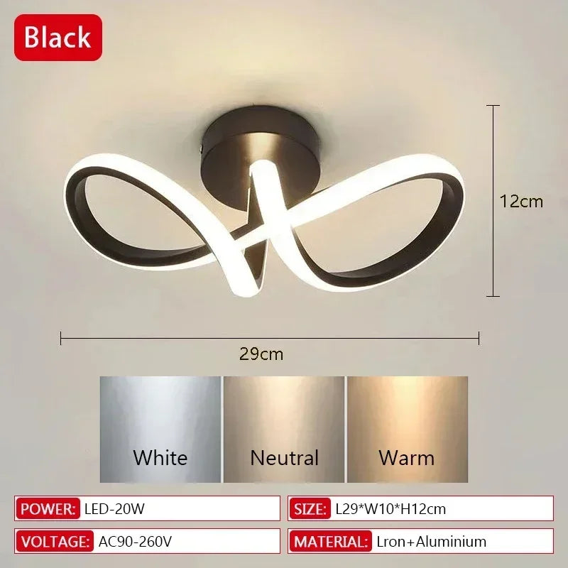 Plafoniere per corridoio a LED Lampadario moderno Lampada a tre colori Lampade minimaliste per camera da – foto 7