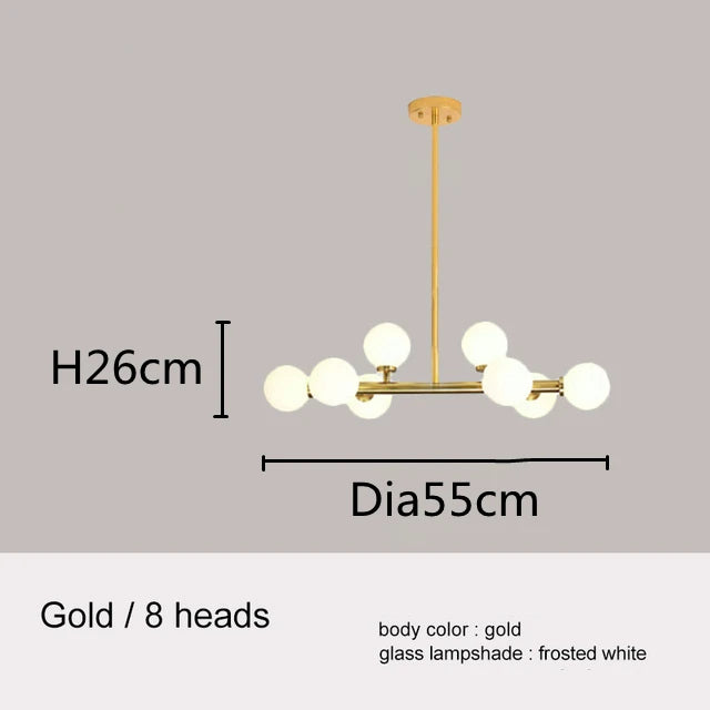 Lampadario nordico con sfere in vetro, da 8 a 25 luci – dettaglio 13