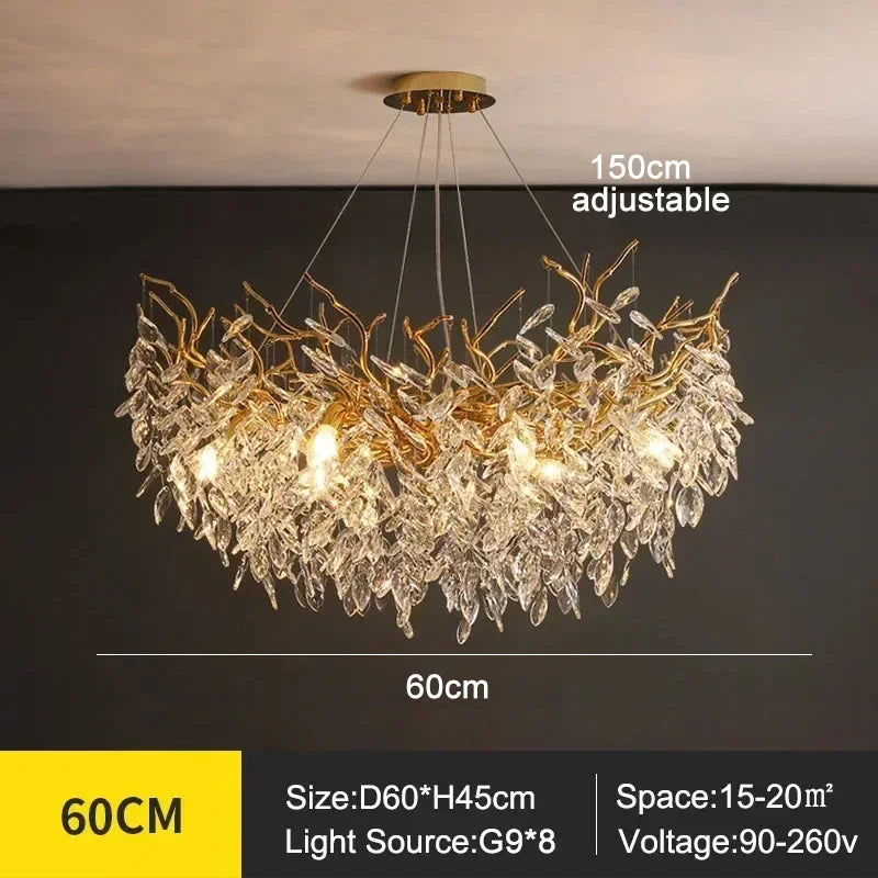 Lampadario moderno di lusso a soffitto in cristallo Lampada a sospensione a led Sala da pranzo Soggiorno Camera da letto Decorazioni per la casa Lampada da parete Lampada a sospensione