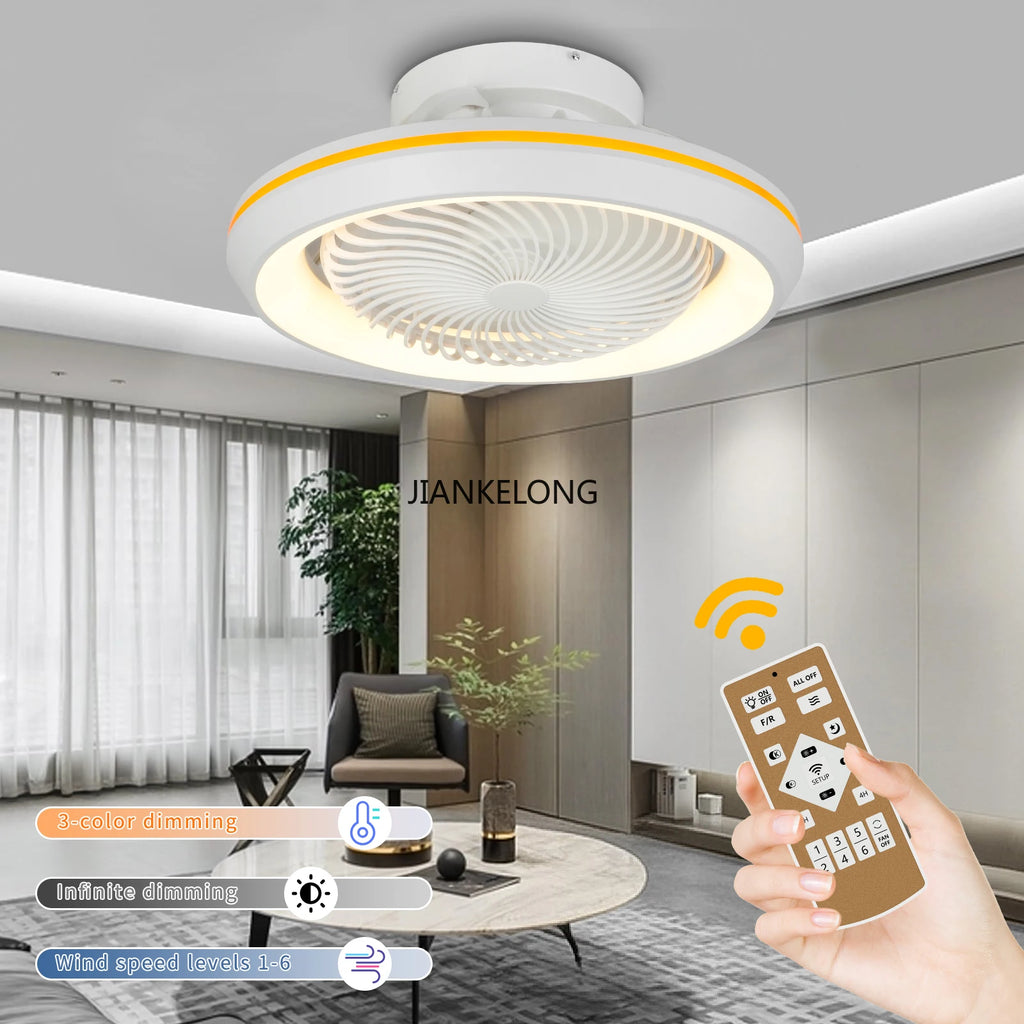 Ventilatore da soffitto rotante 360°, 49 cm, luce 3 colori – dettaglio 1