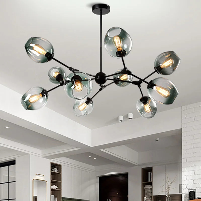 Lampadario con sfere in vetro colorato, da 1 a 12 luci – dettaglio 3