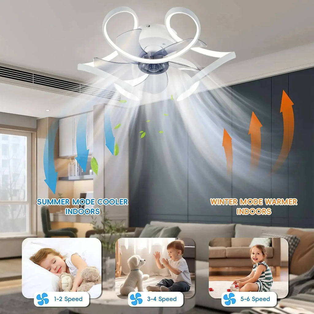 Ventilatore da Soffitto con Luce e Telecomando APP