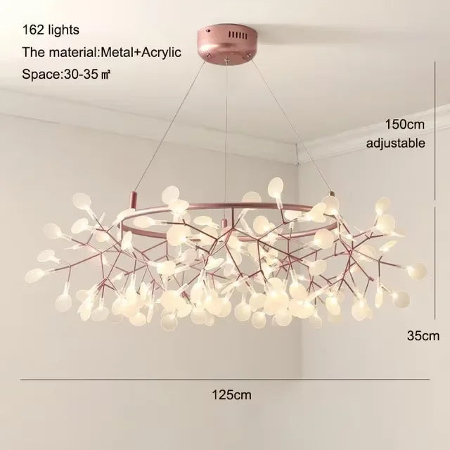 Lampadario ad anello LED, da 60 a 120 cm, nero o oro rosa – dettaglio 10