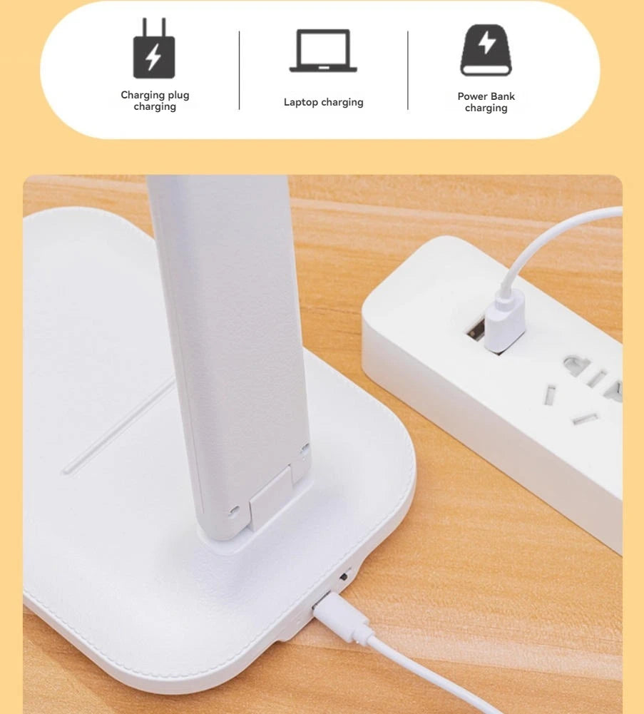 Lampada da Scrivania Pieghevole con Ricarica USB