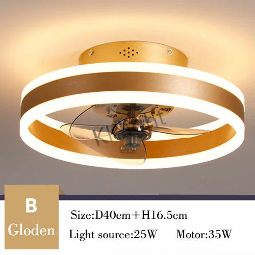 Ventilatore da soffitto moderno con telecomando regolabile velocità del vento LED dimmerabile decorazione in – foto 10