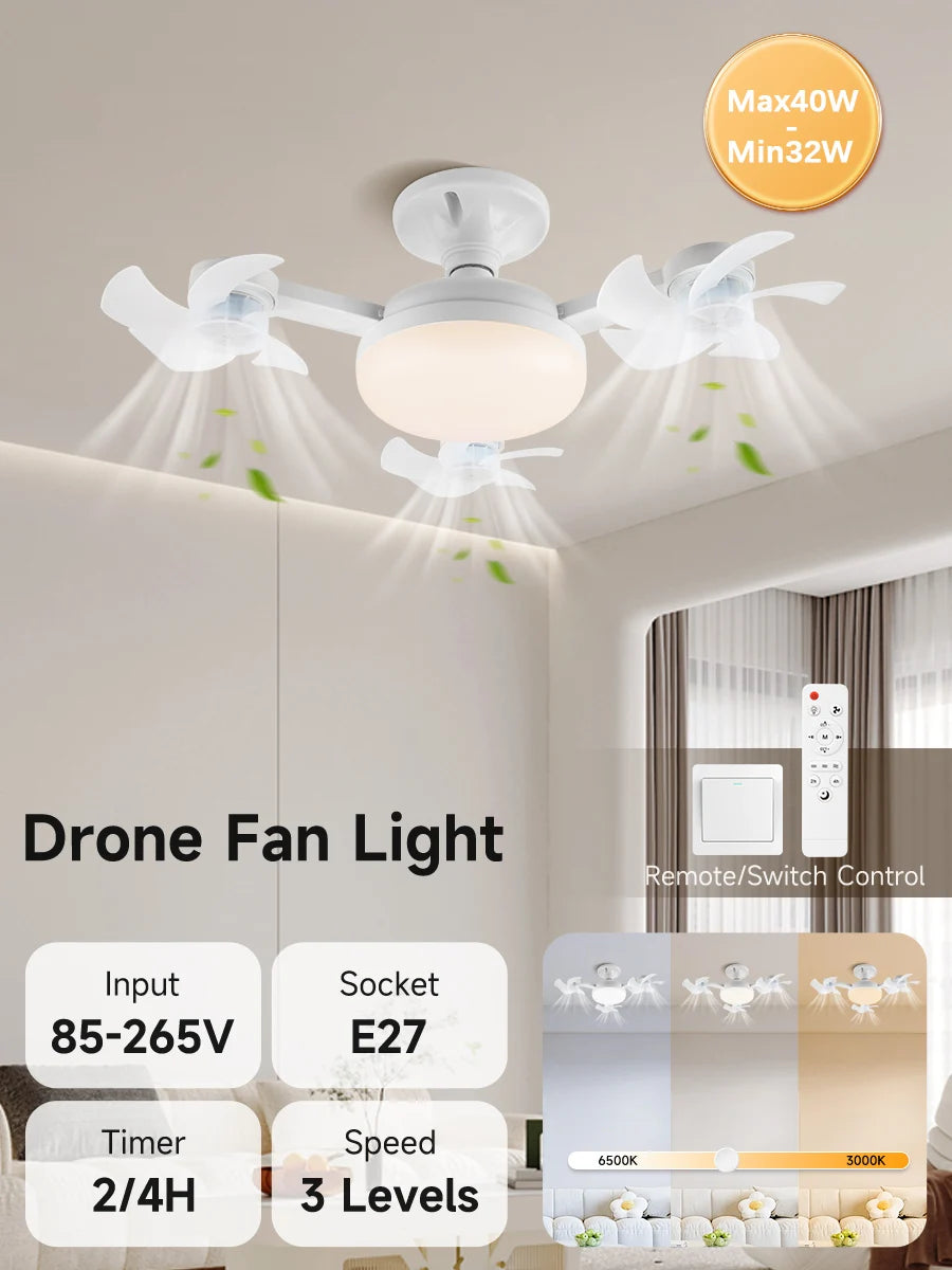 Ventilatore da soffitto 2026 NUOVO con luci LED da 40W, telecomando per camera da letto e soggiorno – foto 9