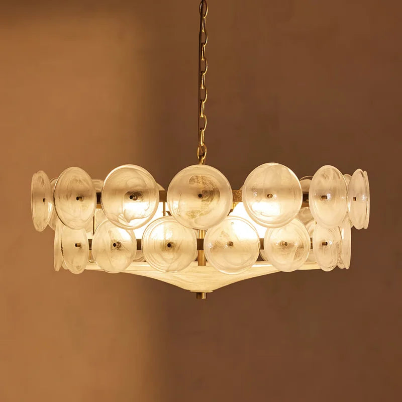 Lampadario in vetro artistico E14, 60 cm, 3 colori – dettaglio 3