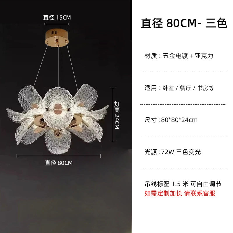 Lampada a sospensione LED a fiore, 50 o 60 cm – dettaglio 11