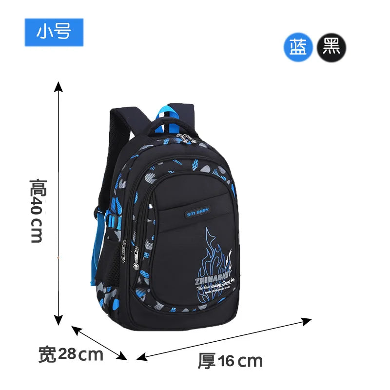 Zaino scolastico in nylon, misura grande o piccola, blu o verde – dettaglio 9