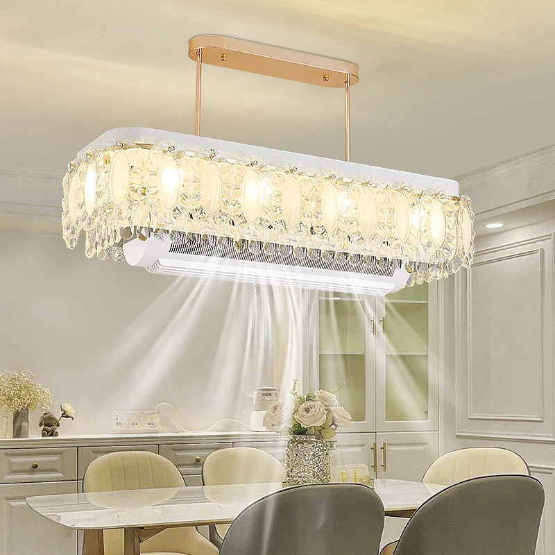 Ventilatore da soffitto in cristallo con luce LED dimmerabile – dettaglio 4