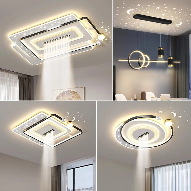 Ventilatore da soffitto senza pale con luce e motore DC