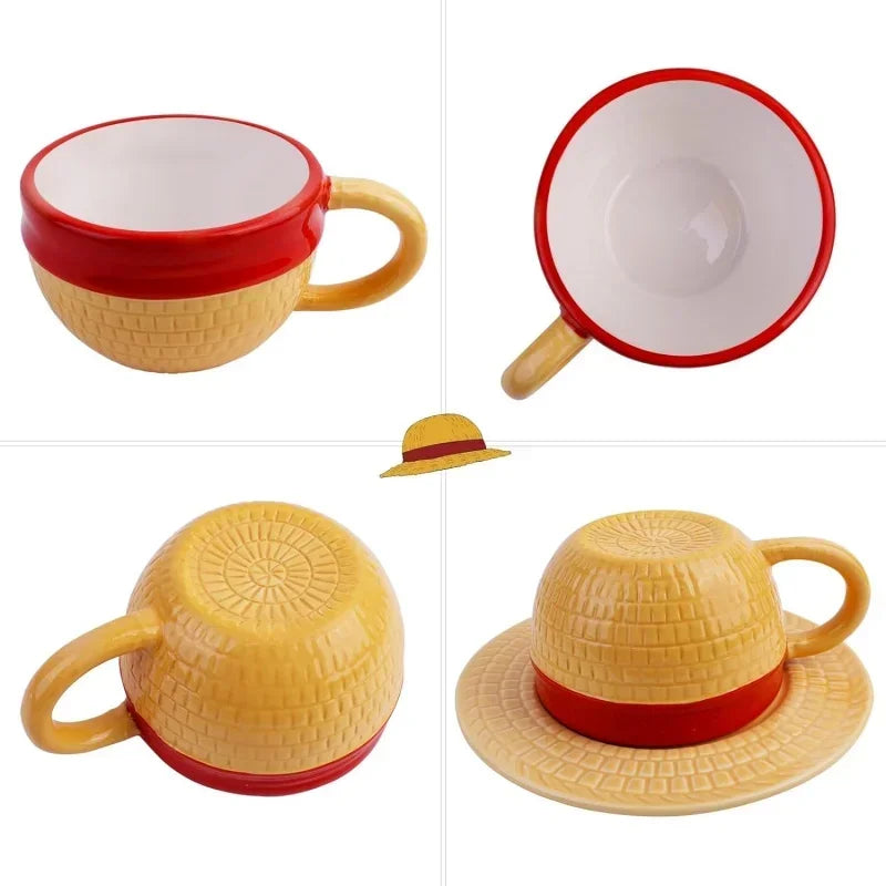 Tazza da Caffè con Piattino in Ceramica Fantasia Anime
