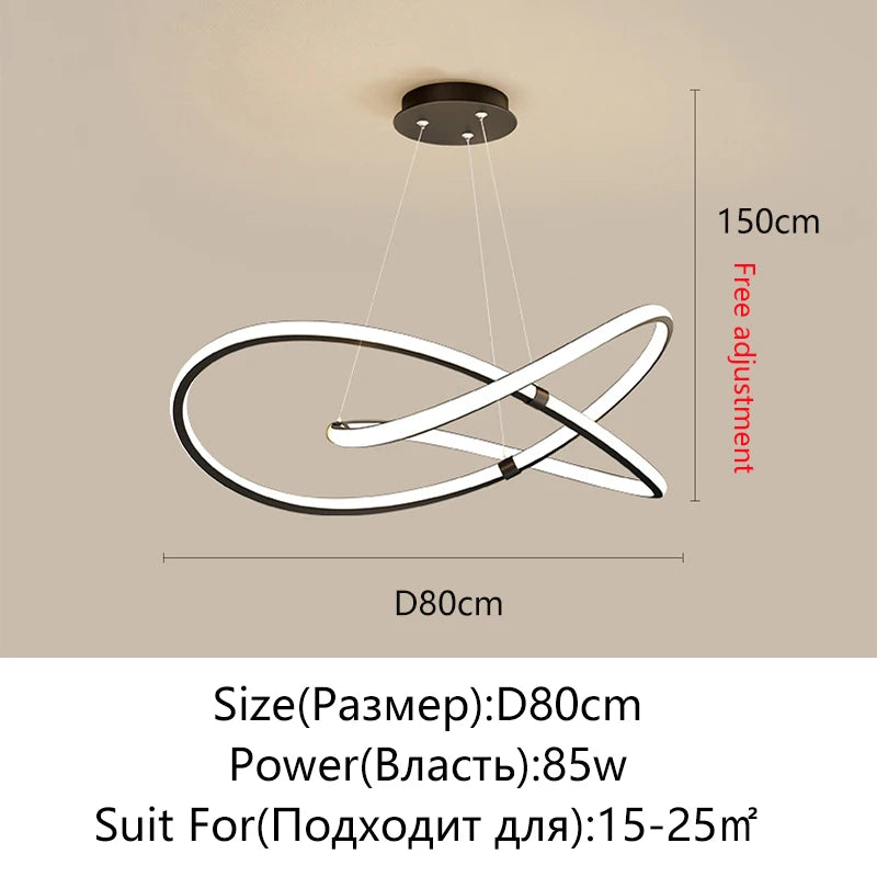 Lampadario moderno a LED per soggiorno, sala da pranzo, camera da letto, cucina, illuminazione domestica – foto 9