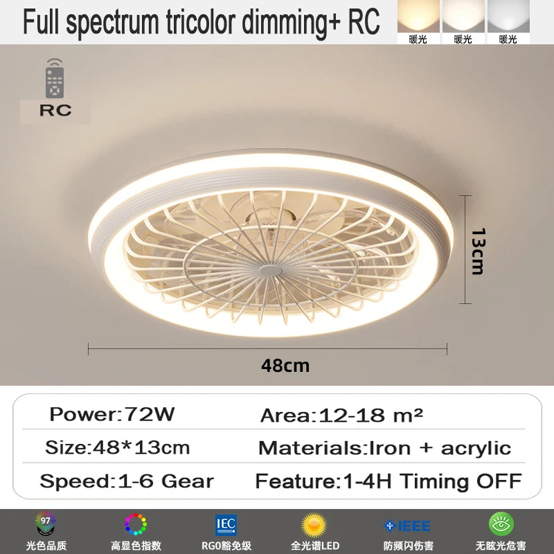 Nuovo ventilatore a soffitto luce soggiorno camera da letto moderna e semplice casa intelligente telecomando – foto 7
