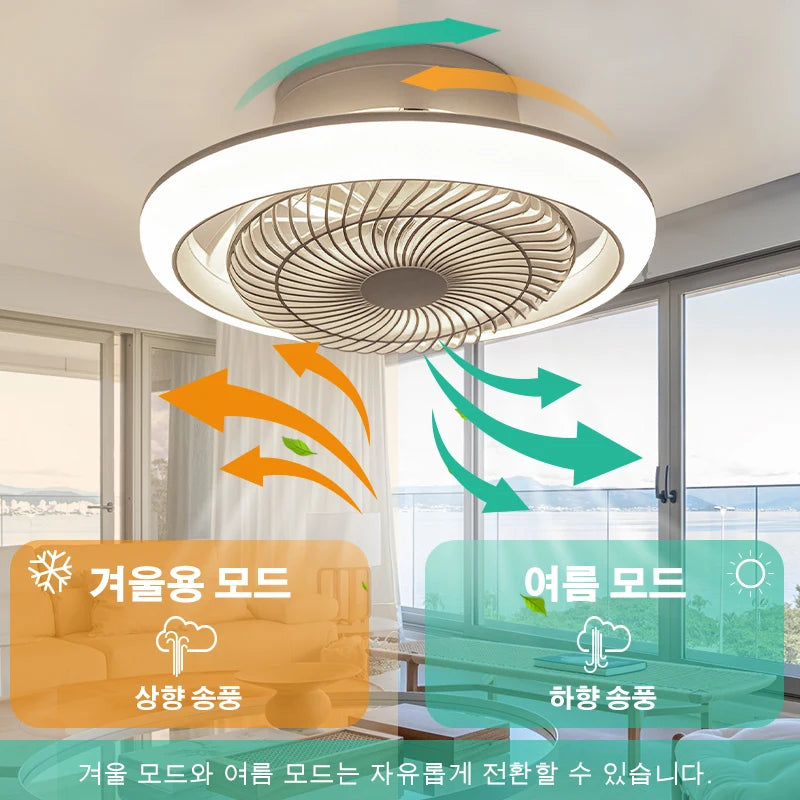 Ventilatore da soffitto a LED con luci, facile da smontare e pulire, silenzioso e intelligente, per camera da – foto 2