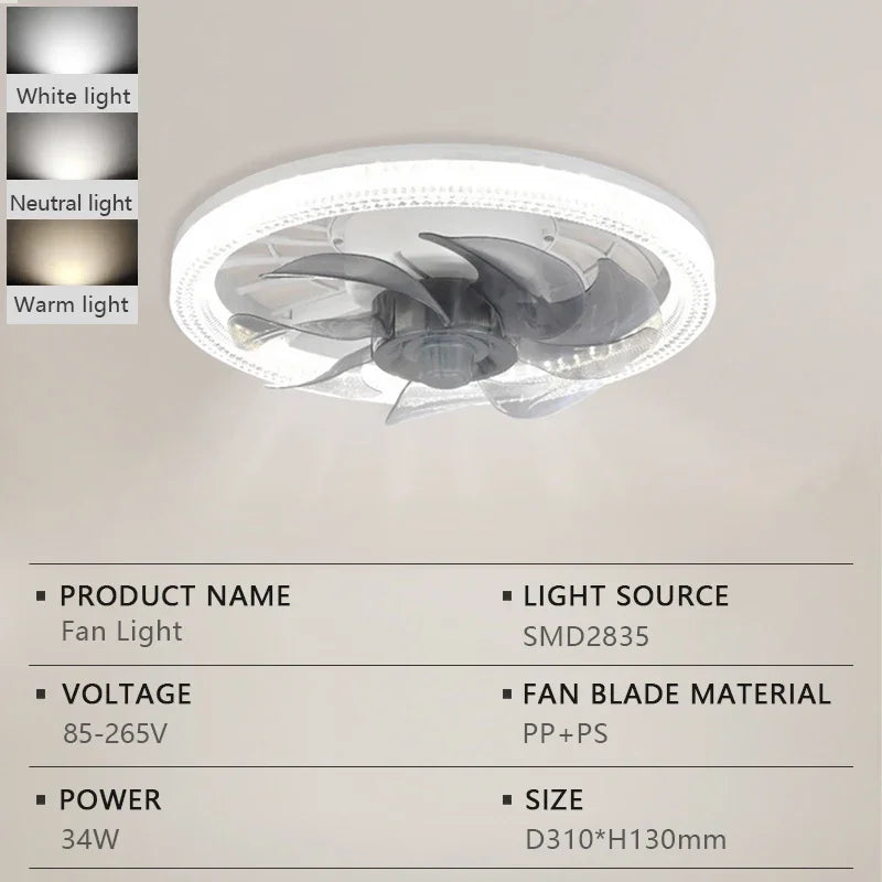 Ventilatore da soffitto moderno a LED con vento forte e silenzioso oscuramento remoto ventilatore da soffitto – foto 7