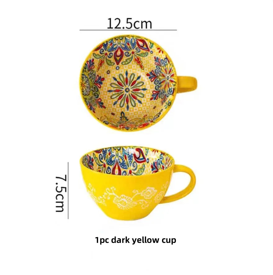 Tazza in ceramica per caffè e tè, quattro tinte profonde – dettaglio 8