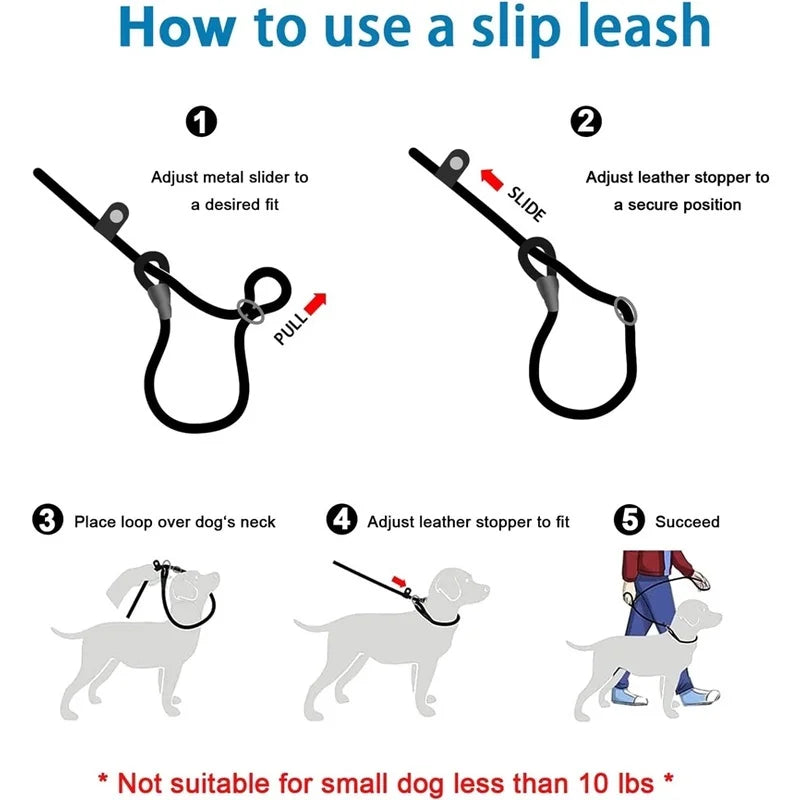 Guinzaglio per Addestramento Cani P-Leash, Materiale in Nylon Resistente, Robusto e Confortevole, Corda di Trazione Anti-Trazione per Animali Domestici