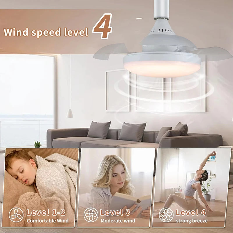 Ventilatore da soffitto pieghevole con luce LED dimmerabile – dettaglio 3