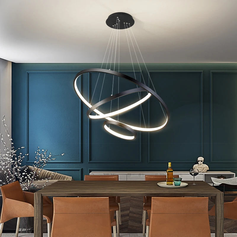 Lampadario moderno a soffitto a LED Villa Soggiorno Camera da letto Sala da pranzo Lampadario in ferro – foto 2