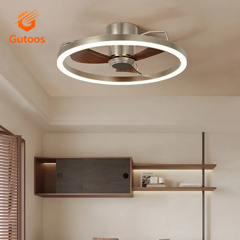 Ventilatore da soffitto da 20 pollici con luce LED, montaggio a incasso, motore DC, 6 velocità, telecomando