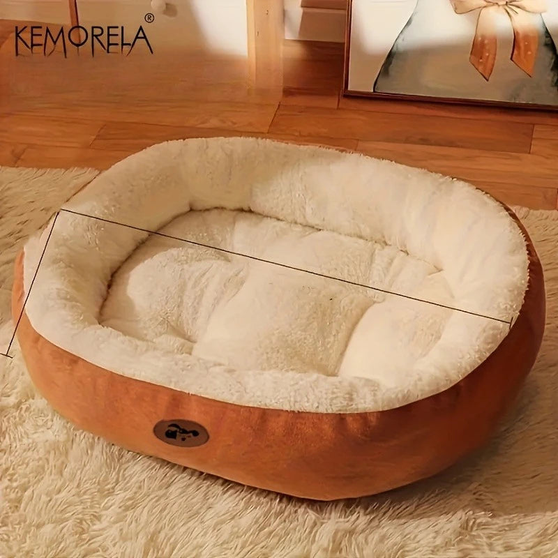 Letto ovale imbottito in peluche per gatti e cani piccoli – dettaglio 9