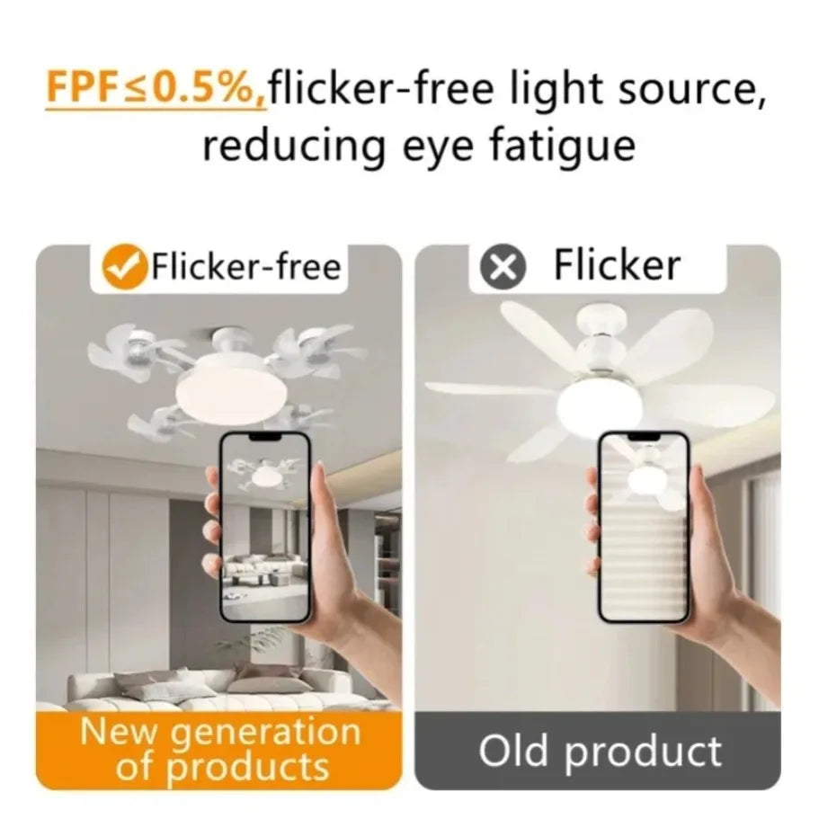 Ventilatore da soffitto stile drone con teste orientabili e luce – dettaglio 2