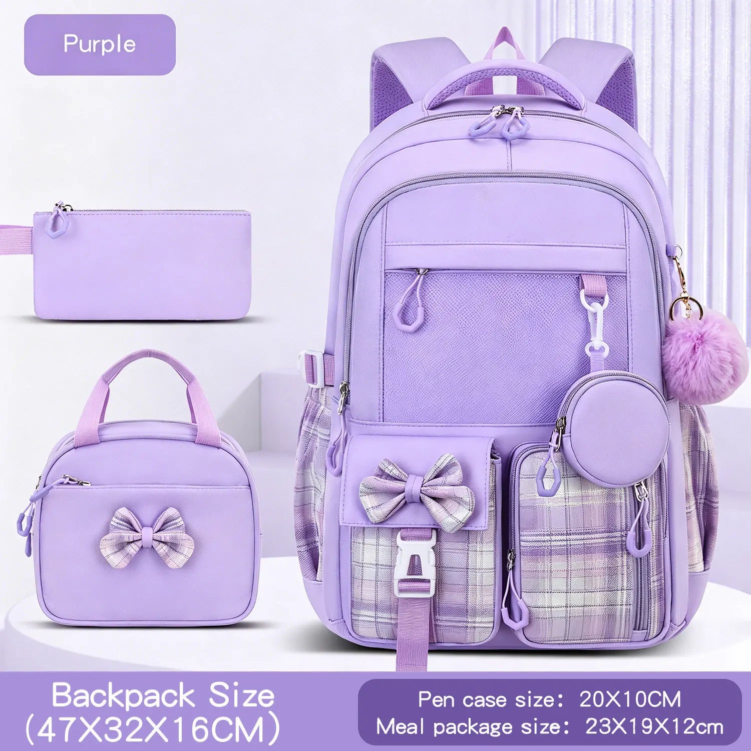 Set zaino scuola per bambine con scomparto per il portatile – foto 12