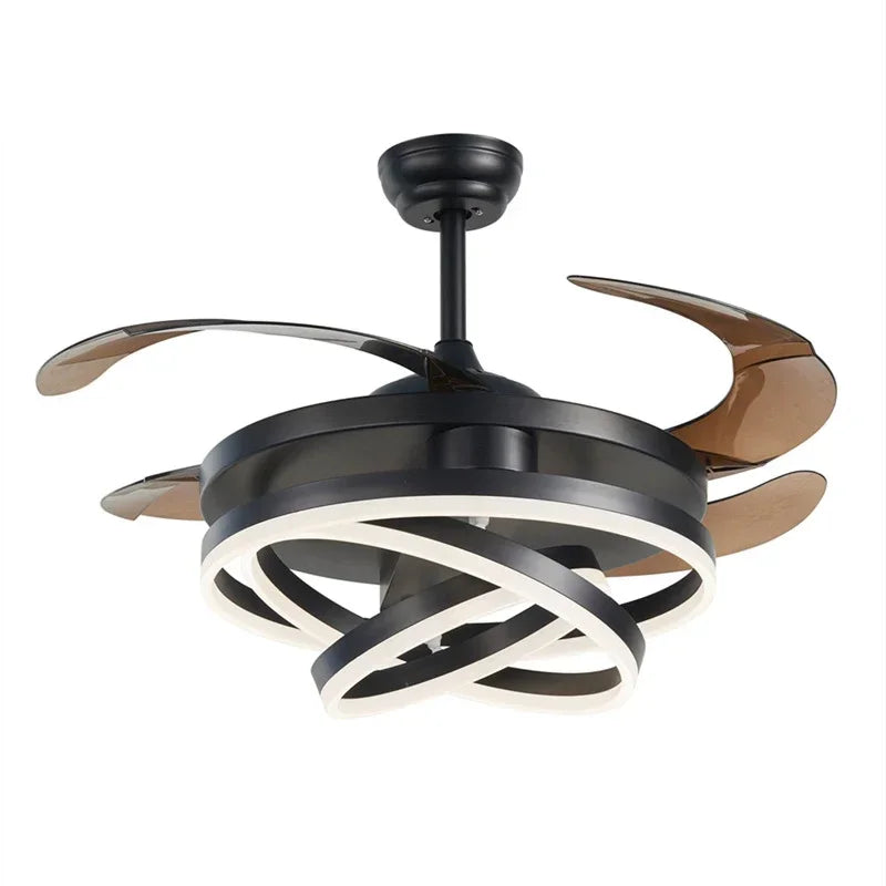 2025 Ventilatore da soffitto a LED minimalista nordico 42 pollici Pale retrattili Lampade da camera da letto – foto 4