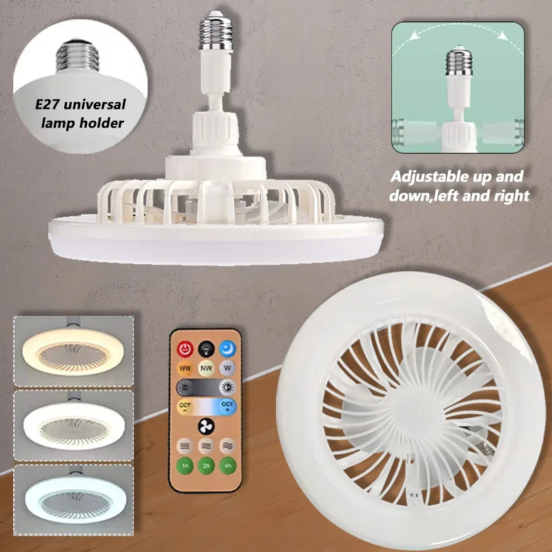 Lampade da soffitto 2 in 1 Base E27 regolabile a 3 velocità Dimmerabile infinitamente per soggiorno Camera da